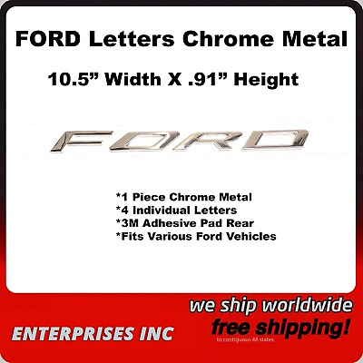 #ad FORD Chrome Metal Letters Emblem Badge Logo Letter Nameplate Numerous Vehicle $19.88