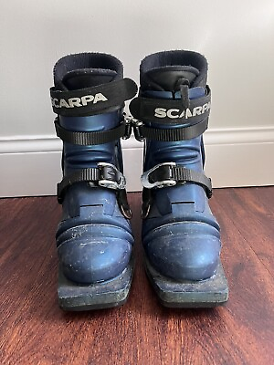 #ad Scarpa Terminator T2 3 Pin 75mm Telemark Ski Boots Blue Size 6 $19.99
