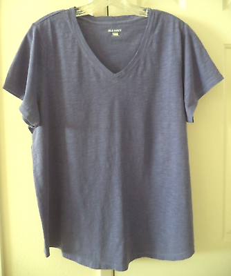 #ad Old Navy Vintage Look Purple Violet Lavender Slub VNeck Tshirt Knit Top 26 28 4X $19.99