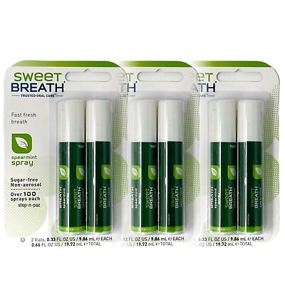 #ad Sweet Breath Spearmint Spray Non Aerosol Sugar Free 0.33 Oz Sealed 6 Total $12.95