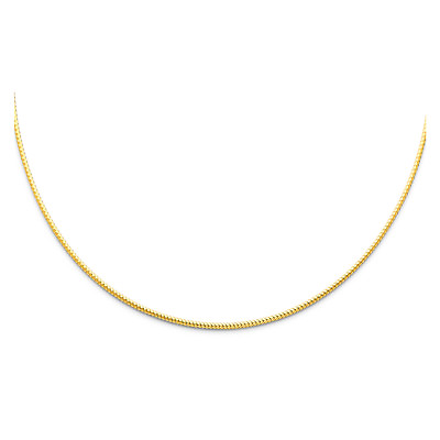 #ad 14K Solid Real Yellow White Gold 1.5mm Sparkle Omega Necklace 17#x27;#x27; For Women $308.43