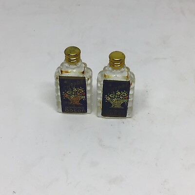#ad 2 1930’s Chypre Odeon 2in Glass Perfume Bottles Lot $29.99