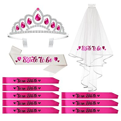 #ad Bachelorette Party Decorations Kit Bridal Shower Gift Supplies Hot Pink Bride... $26.78