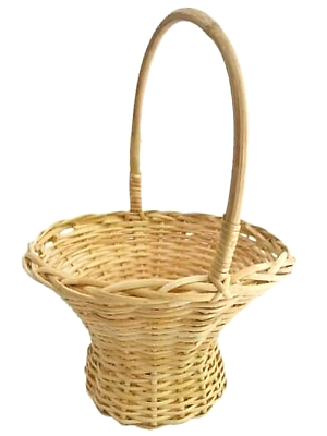 Natural Vantage Woven Wicker Bucket Gift Handles Multi Purpose Art Décor NEW $54.99