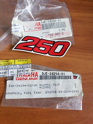 #ad Yamaha N.O.S Yz250 1990 Sticker 3je 24254 01 00 Pair both Sides C $25.49