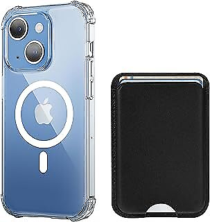 #ad Dlinda 2 in 1 iPhone 15 Magnetic Case Clear with Card Holder Leather Non Yellow $37.98