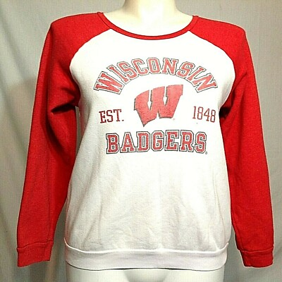 #ad Wisconsin Badgers Pullover Sweatshirt Women#x27;s Size Medium Blue Eighty Four 84 $24.77