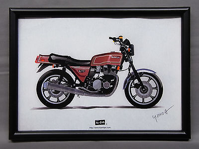 #ad illustration KAWASAKI Z750FX illustration with frame Japan $39.99