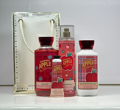#ad Bath and Body Works CHAMPAGNE APPLE AND HONEY Gift Set With Gift Bag $44.95