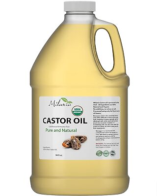 #ad Premium Organic Castor Oil 100% Pure and Hexane Free Cold Pressed. $51.99