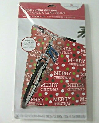 #ad #ad Jumbo Gift Bag 38 X 80 X 18 in Holds Bicycle up to 27quot; Merry Christmas New $11.93