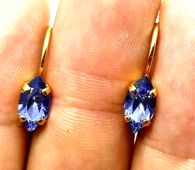 #ad Lovely Crystal Dark Blue Earrings beautiful. $21.75