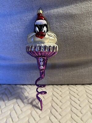 #ad CHRISTOPHER Radko Sylvester The Cat 12” Christmas Ornament Twist Purple $32.00