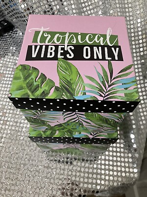#ad Tropical Theme Gift Box 5.5 x 4.4 4X 5 Lot Of 2 $10.99