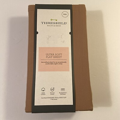 #ad Threshold Ultra Soft Flat Sheet 300 Thread Count Full Brown $19.99