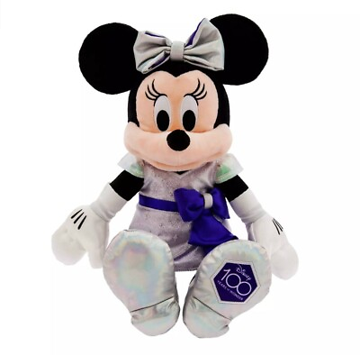 #ad 2023 Disney Platinum D100 100 Years Wonder Anniversary Minnie Mouse Plush New $44.90