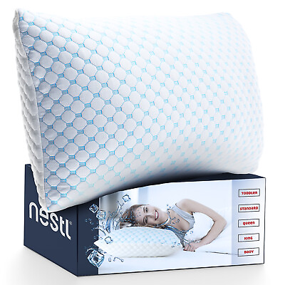 #ad Memory Foam Cooling Pillow Heat and Moisture Reducing Ice Silk and Gel Infused $39.99