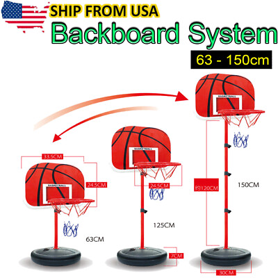 #ad Basketball Goal Hoop Backboard Kids Portable Outdoor System $26.99