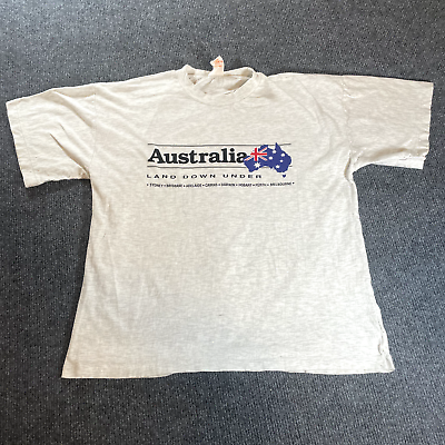 #ad Vintage 90s Australia Large Gray Short Sleeve T Shirt $10.79