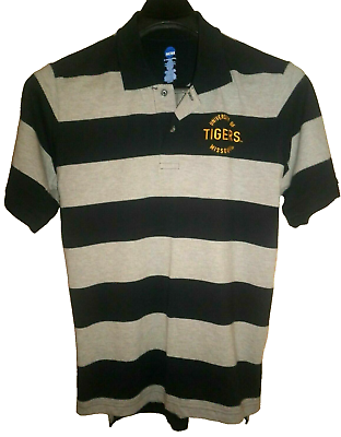 #ad New University Missouri Tigers Polo Shirt Mens Large NCAA Stripe Knights Apparel $20.69