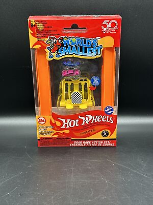#ad Hot Wheels Worlds Smallest Mini Drag Race Set By Mattel $14.99