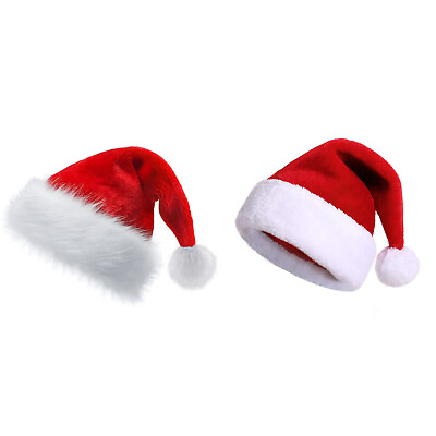 #ad Adult Kids Headgear Santa Christmas Hats Festive Xmas Cap Warm Costume Party $9.49