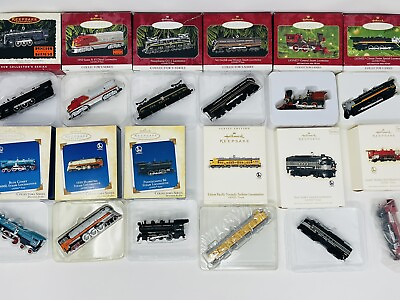 #ad Lot of 12 Hallmark Keepsake Vintage Lionel Train Locomotive Ornaments 1996 2009 $62.29