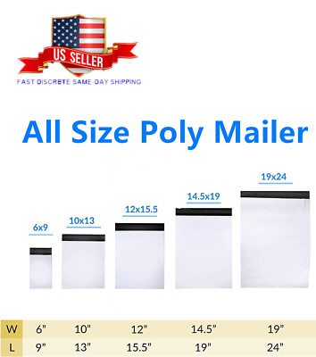 #ad Poly Mailers Sealing Shipping Bag 9X6 9x12 10x13 7.5x10.5 12x16 14.5x19 19x24 $102.95