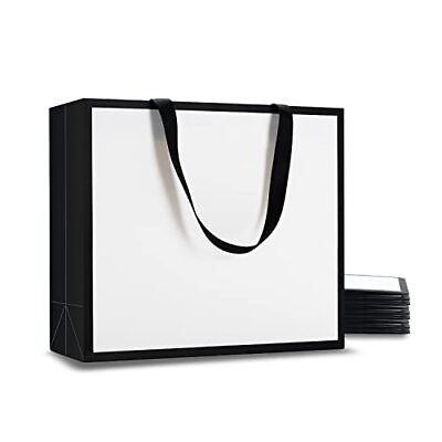 #ad #ad Large Black and White Gift Bags 10Pcs 12.5quot;x4.5quot;x11quot; Large Gift Bags Large Si... $37.03