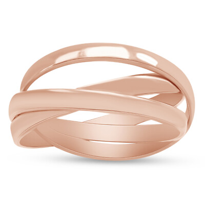 #ad Interconnected Trinity Band Ring For Women#x27;s 14K Rose Gold Plated Sterling $64.79