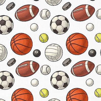 #ad New Printed 100% Cotton Fabric 57quot; W Multiple Prints Available Sports ThemeBTY $25.00