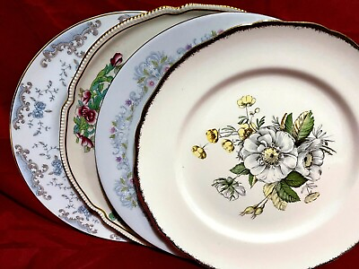 #ad Mismatched Floral Vintage China Set Of 4 Dinner Plates For Weddings amp; Parties $32.95