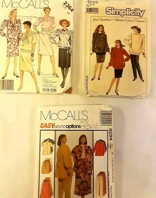 #ad LOT OF 3 VINTAGE patterns McCall#x27;s 2364 9294 Simplicity 8756 women clothing $16.57