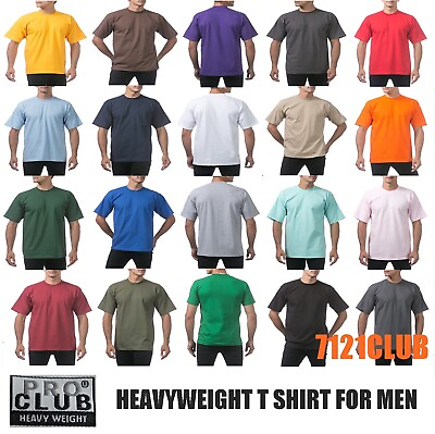 #ad PRO CLUB HEAVYWEIGHT T SHIRTS PROCLUB MENS PLAIN SHORT SLEEVE BIG AND TALL M 7XL $10.95