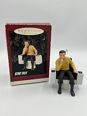 #ad Hallmark Keepsake Ornament 1995 Star Trek Captain James T. Kirk Handcrafted NOS $10.95