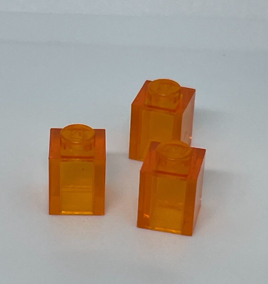 #ad #ad Lot x 3 Pieces Part # 3005 LEGO Parts Brick 1x1 Transparent Trans Orange $1.49