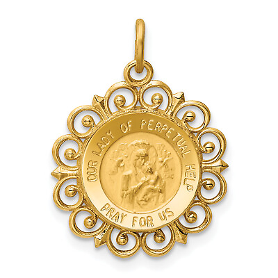 #ad 14k Our Lady of Perpetual Help Medal Charm XR339 $358.19