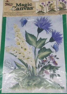 #ad Magic Canvas Pre Printed Painting Canvas by Plaid One Stroke 1805 Wildflowers $8.58