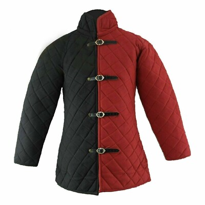 #ad Handmade Medieval Thick Padded Cotton Red amp; Black Gambeson X Mas Gift Large $119.85