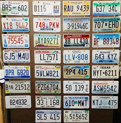 #ad Large lot colorful of 30 old license plates bulk many states low shipping $89.99