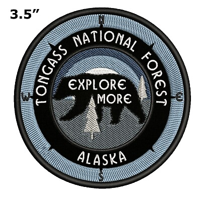 #ad Tongass National Forest Embroidered Patch Iron On Applique Bear Souvenir Gift $5.95