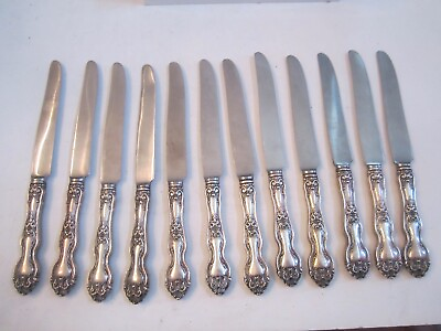 #ad 12 WALLACE STERLING SILVER KNIVES FLATWARE EACH KNIFE IS 72g TUB T $225.00