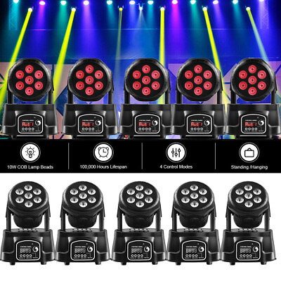 #ad 120W 7LED Moving Head RGBW Wash Stage Lighting Disco Party Lights Remote $363.99