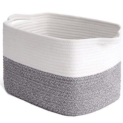 #ad Cotton Rope Woven Basket 15“X10quot;X9” Gift Baskets empty Large Storage Basket ... $31.36