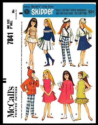 #ad 7841 McCall#x27;s SKIPPER Fashion Doll Fabric Sewing amp; Knitting Pattern Barbies Sis $5.49