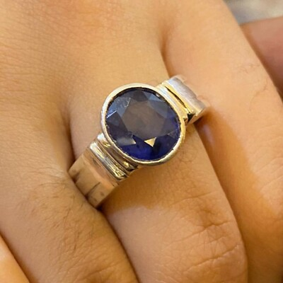 #ad Natural Blue Sapphire Ring for men and women Sapphire Gemstone Rings 925 Sterlin $255.00