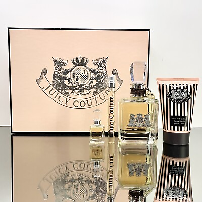 #ad JUICY COUTURE Classic Perfume 4PC GIFTSET MINI4.2 B C0.33 EDP SPR3.4 EDP SPR $64.95