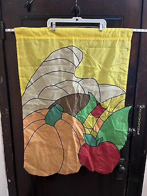 #ad LOT of 7 Seasonal House Banner Flags Fall Thanksgiving Halloween Party Vintage $11.95
