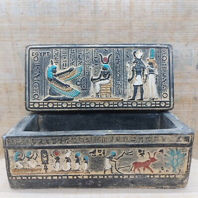 #ad RARE ANCIENT EGYPTIAN PHARAONIC ANTIQUE JEWELRY BOX BC $108.00