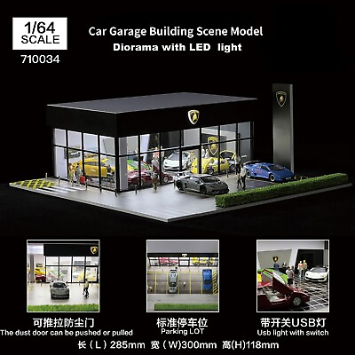 #ad 1 64 Diorama Car Garage Model Outdoor City Backdrop Parking Lot Scene Model Gift $24.43